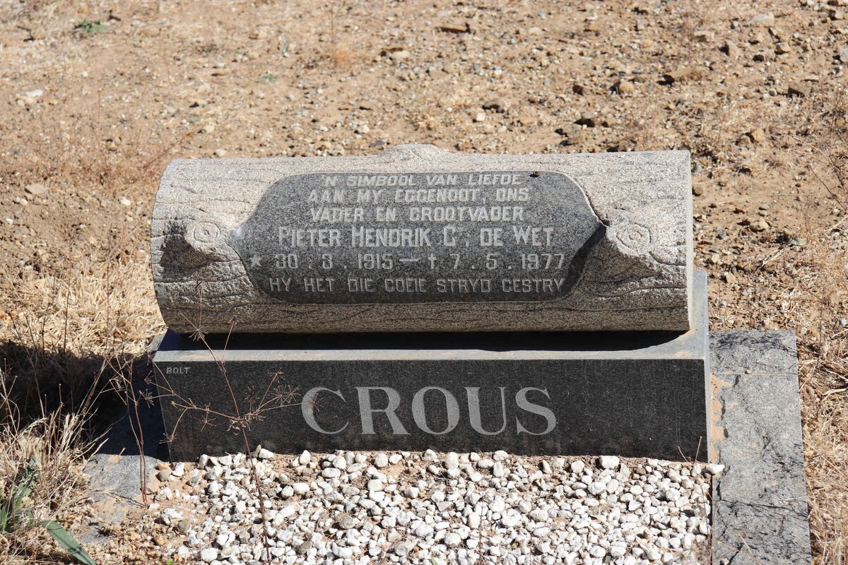 CROUS Pieter Hendrik C. de Wet 1915-1977