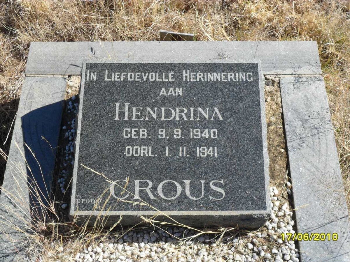 CROUS Hendrina 1940-1941