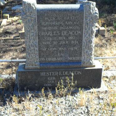 DEACON Charles 1882-1934 &amp; Hester E. HEYNS 1889-?