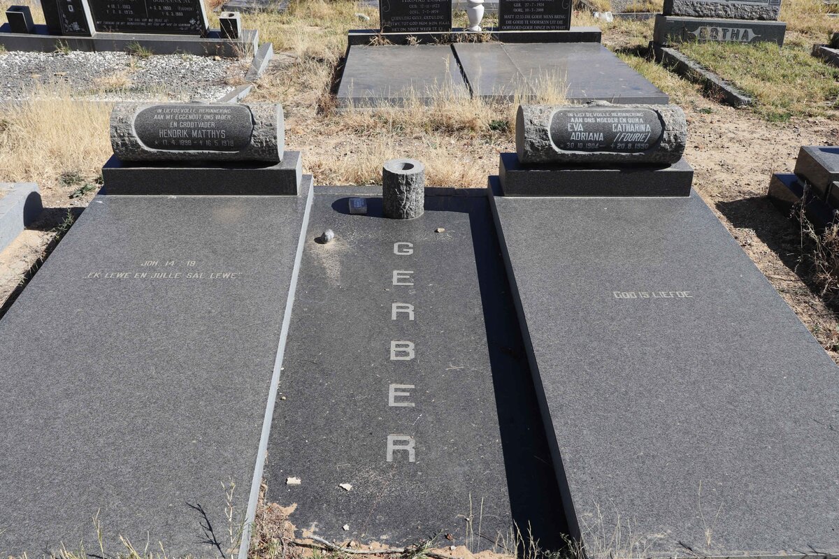 GERBER Hendrik Matthys 1898-1978 &amp; Eva Catharina Adriana nee FOURIE 1904-1990