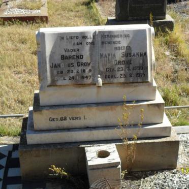 GROVÉ Barend Jakobus 1889-1947 &amp; Maria Susanna 1890-1975