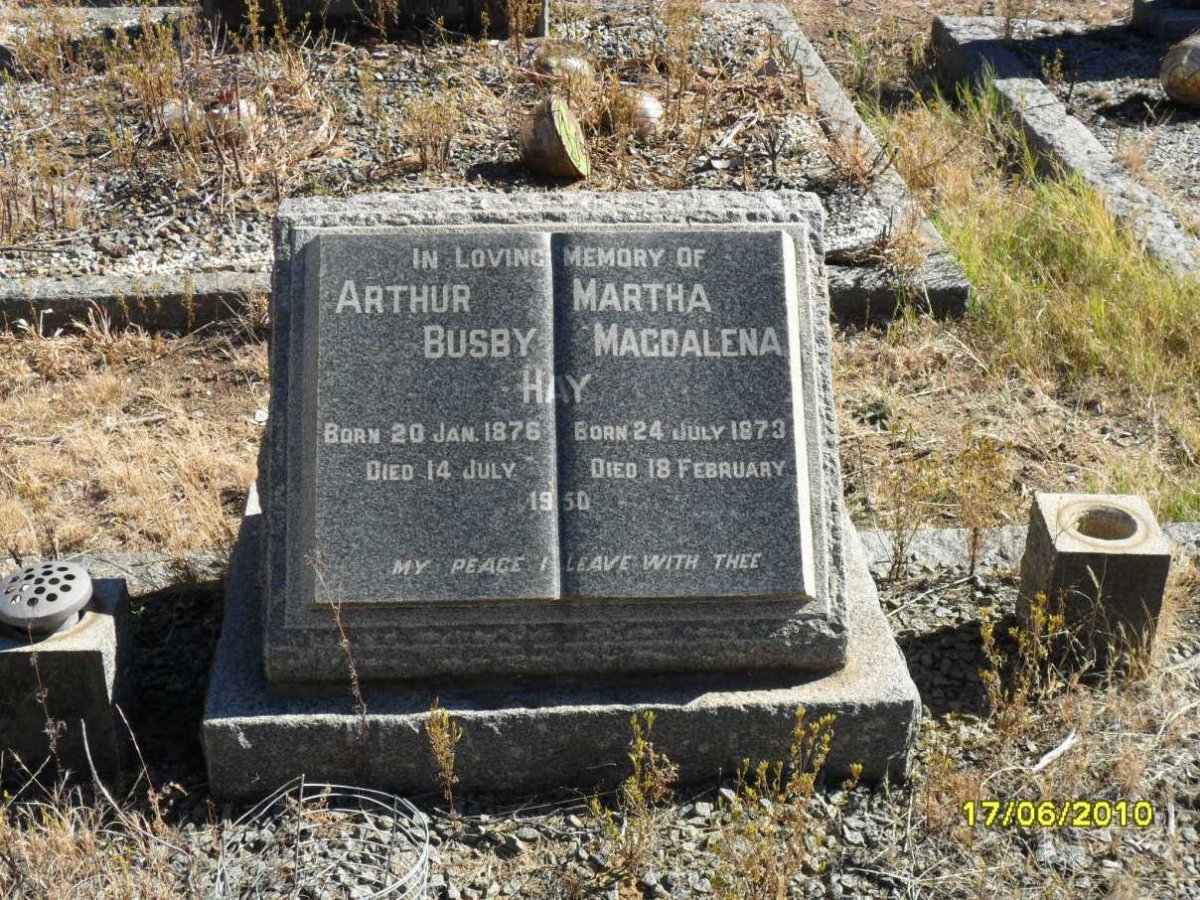 HAY Arthur Busby 1876-1950 &amp; Martha Magdalena 1873-1950