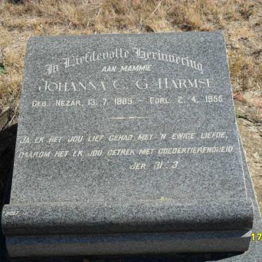 HARMSE Johanna C.G. nee NEZAR 1889-1955