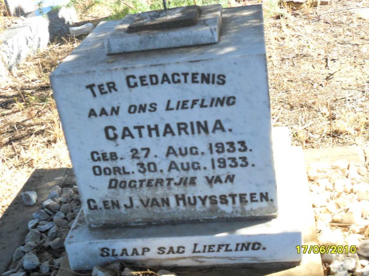 HUYSSTEEN Catharina, van 1933-1933