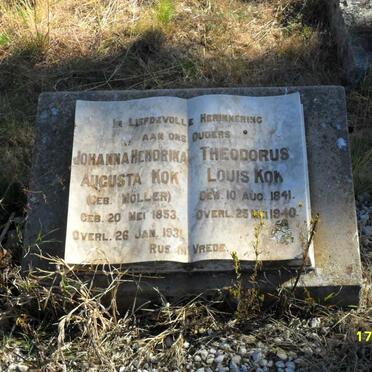 KOK Theodorus Louis 1841-1940 &amp; Johanna Hendrika Augusta MÖLLER 1853-1931