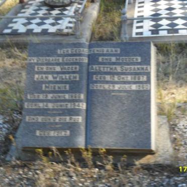 MIENIE Jan Willem -1942 &amp; Alettha Susanna 1887-19?0