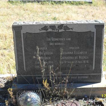 NECKER Pieter Jozua, de 1886-1945 &amp; Susanna Elizabeth Catharina SPENGLER 1878-