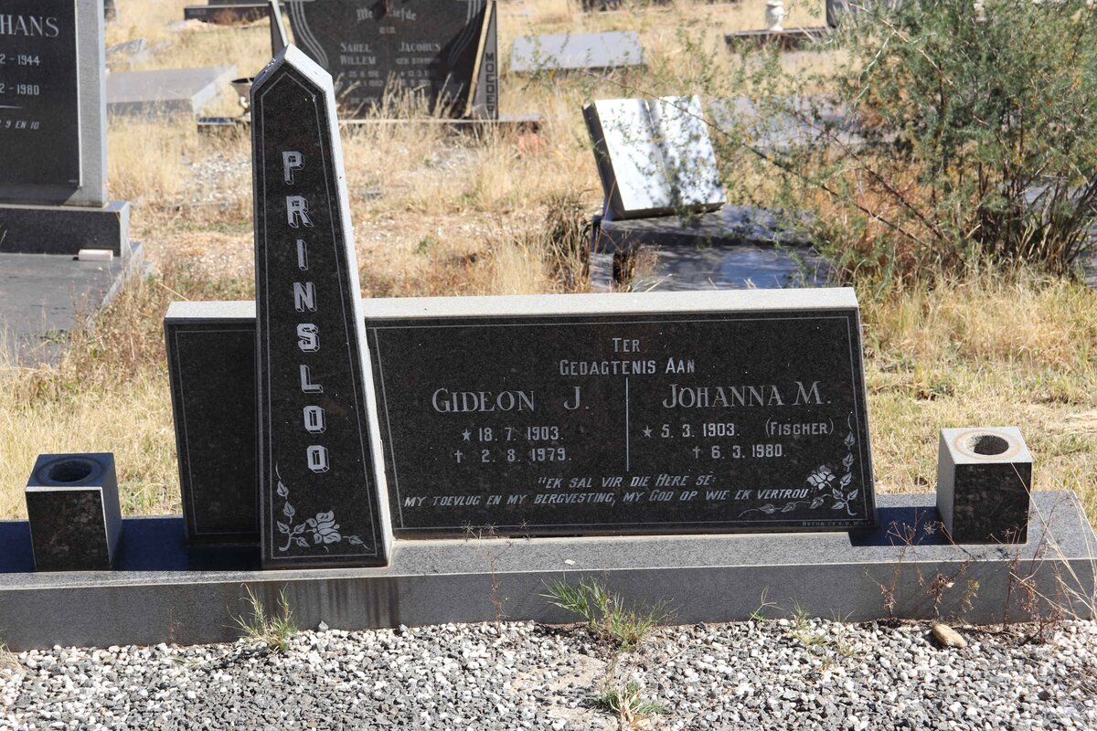 PRINSLOO Gideon J. 1903-1979 & Johanna M. FISCHER 1903-1980
