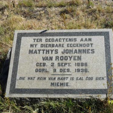 ROOYEN Matthys Johannes, van 1886-1936