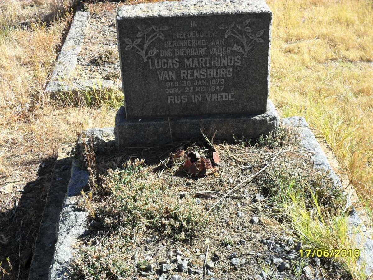 RENSBURG Lucas Marthinus, van 1873-1947