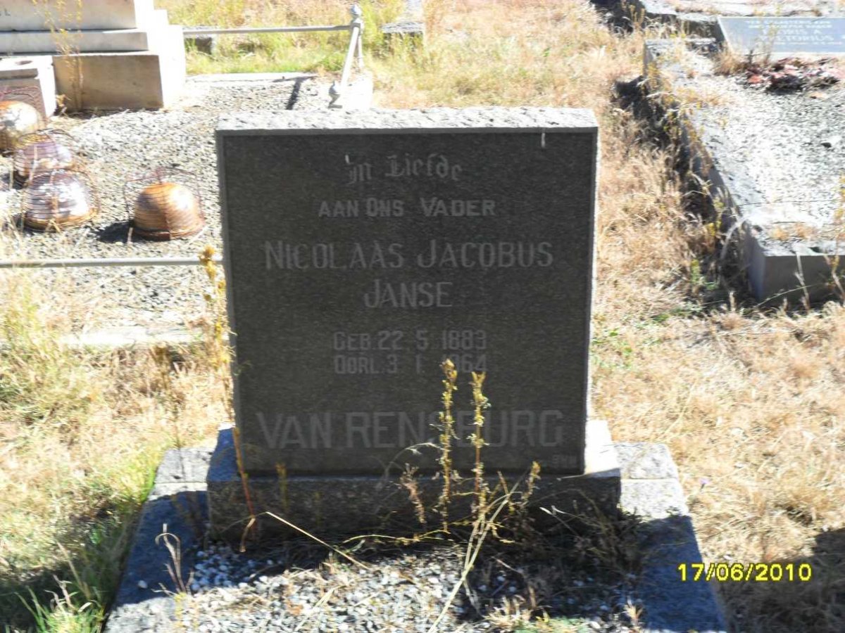 RENSBURG  Nicolaas Jacobus, Janse van 1883-1964