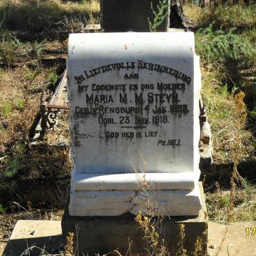 STEYN Maria M.M. nee J.V. RENSBURG 1883-1918