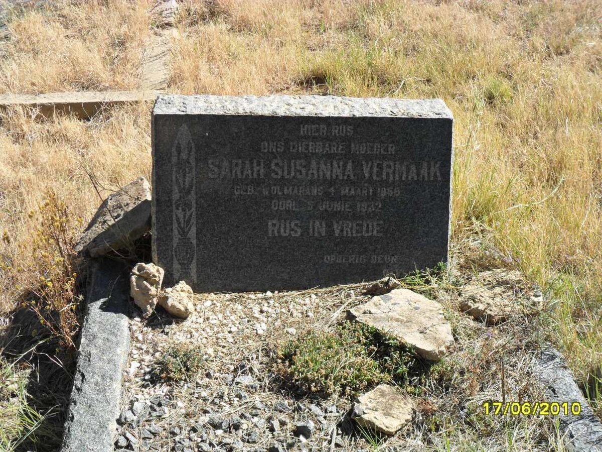 VERMAAK Sarah Susanna nee WOLMARANS 1858-1932