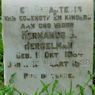 HERSELMAN Hermanus Jacobus 1884-1938