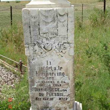PLESSIS Dirkie Cecelia, du neé VAN DEVENTER 1861-1935