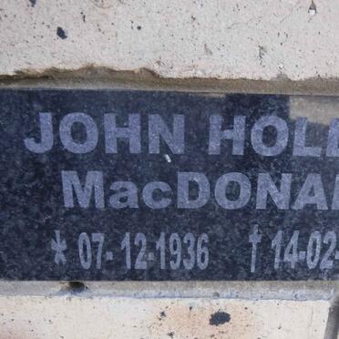 MacDONALD John Holden 1936-2017