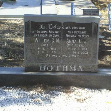 BOTHMA Willem C.M. 1918-1991 &amp; Anna C.J. KOTZE 1914-2002