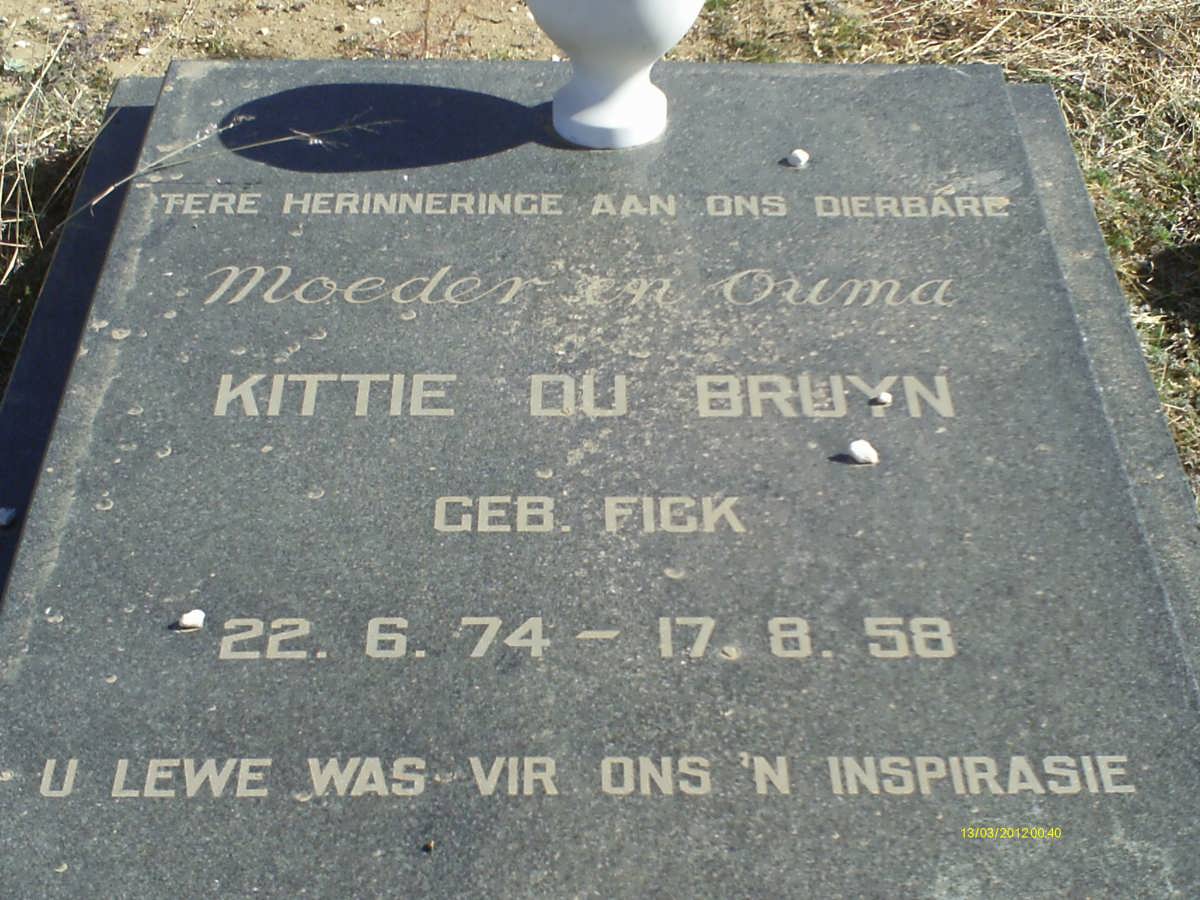 BRUYN Kittie, du nee FICK 1874-1958