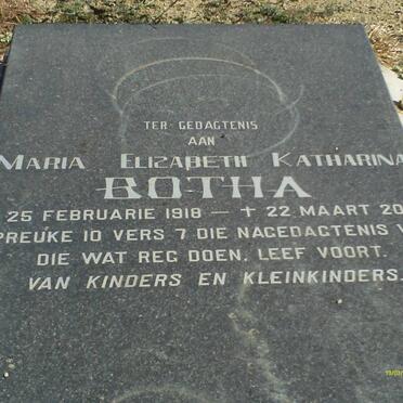 BOTHA Maria Elizabeth Katharina 1918-2004