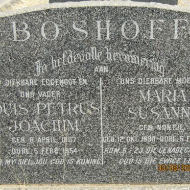 BOSHOFF Louis Petrus Joachim 1887-1954 &amp; Maria Susanna NORTJE 1890-1974