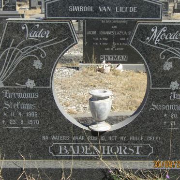 BADENHORST Hermanus Stefanus 1905-1970 &amp; Judith Susanna NEL 1921-1989