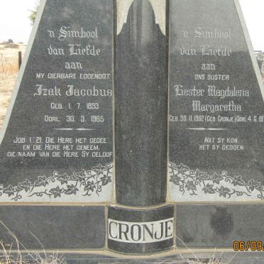 CRONJE Izak Jacobus 1893-1965 :: CRONJE Hester Magdalena Margaretha 1902-1977