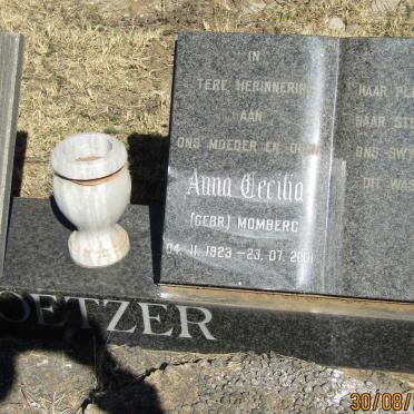 COETZER Anna Cecilia nee MOMBERG 1923-2001