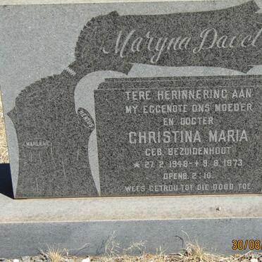 DAVEL Maryna :: DAVEL Christina MARIA nee BEZUIDENHOUT 1948-1973