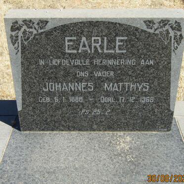 EARLE Johannes Matthys 1888-1968