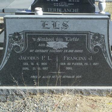 ELS Jacobus P.L. 1906-1967 &amp; Francina J. DU PLESSIS 1927-