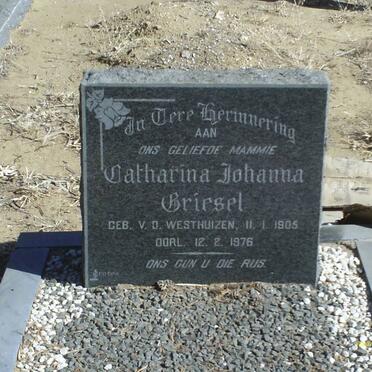 GRIESEL Catharina Johanna nee v.d. WESTHUIZEN 1905-1976