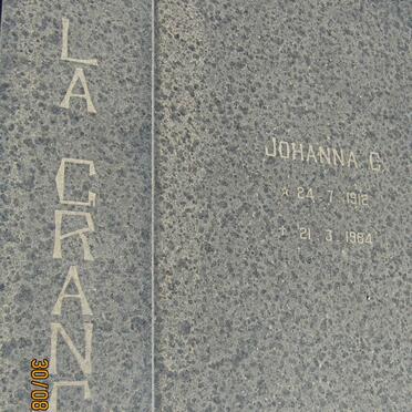 GRANGE Johannes L., la 1912-1982 &amp; Johanna C. 1912-1984