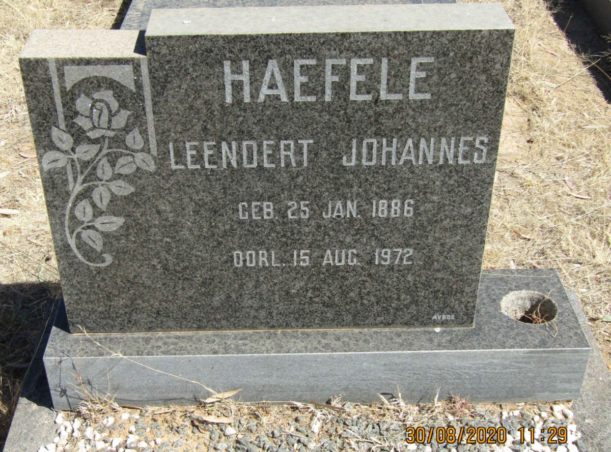 HAEFELE Leendert Johannes 1886-1972