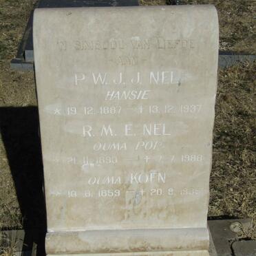 KOEN Ouma 1859-1935 :: NEL P.W.J.J. 1887-1937 &amp; R.M.E. 1890-1988