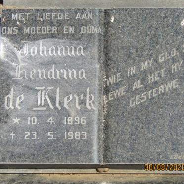 KLERK Johanna Hendrina, de 1896-1983