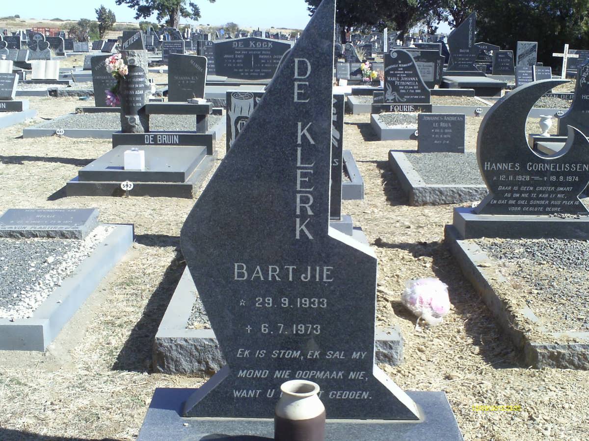 KLERK Bartjie, de 1933-1973