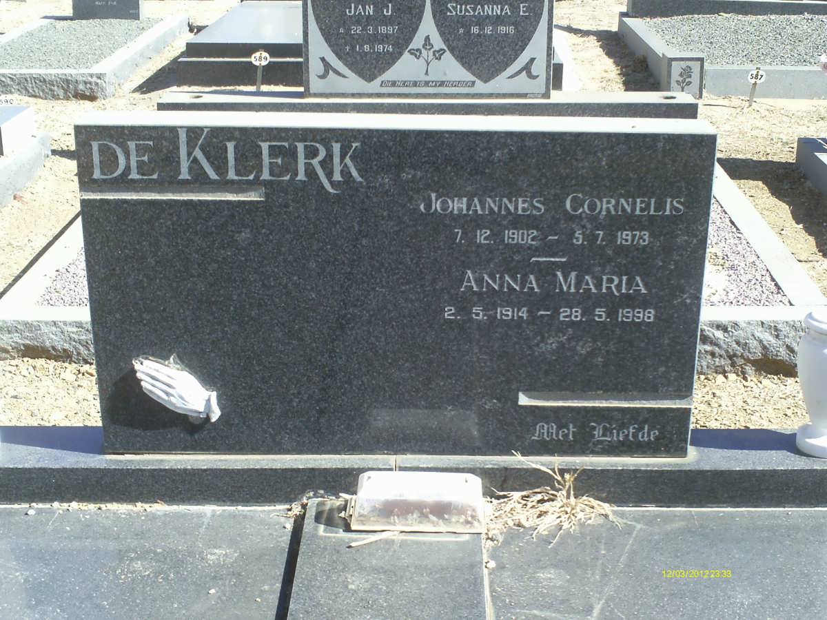 KLERK Johannes Cornelis, de 1902-1973 &amp; Anna Maria 1914-1998