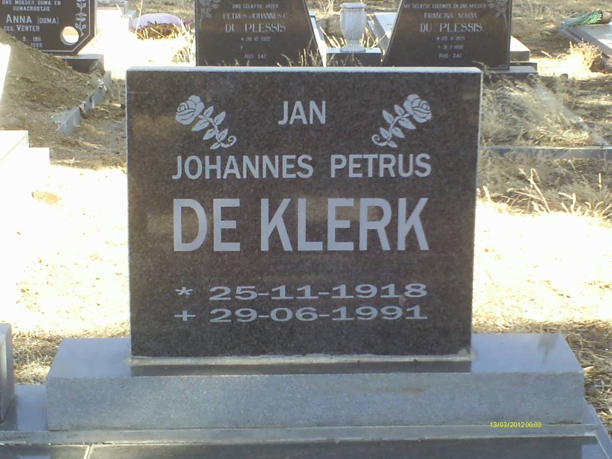 KLERK Johannes Petrus, de 1918-1991