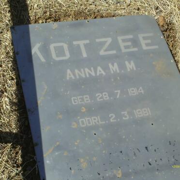 KOTZEE Anna M.M. 1914-1981