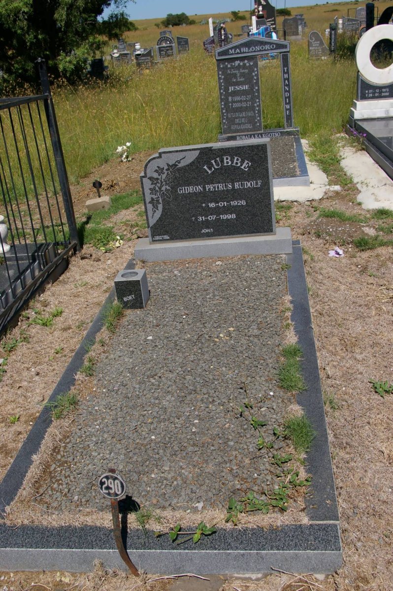 LUBBE Gideon Petrus Rudolf 1926-1998