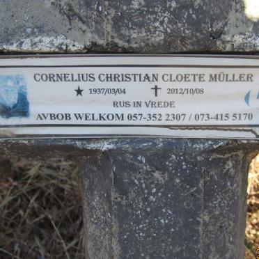 MULLER Cornelius Christian Cloete 1937-2012