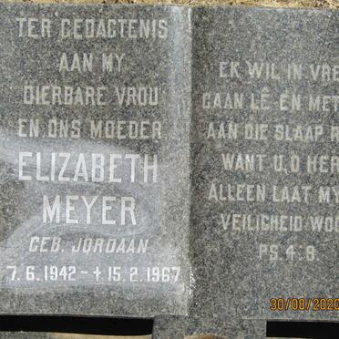 MEYER Elizabeth nee JORDAAN 1942-1967