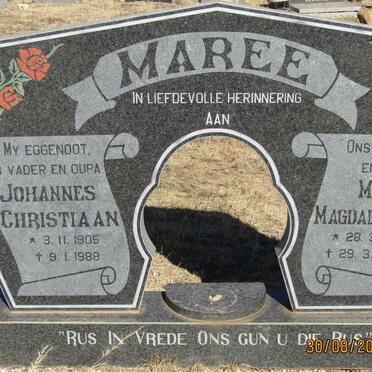 MAREE Johannes Christiaan 1905-1988 &amp; Maria Magdalena J.C. 1913-2002