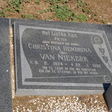 NIEKERK Christina Hendrina, van 1934-1990