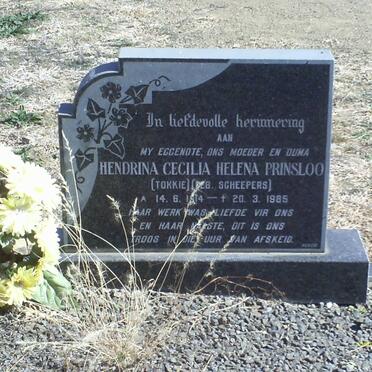 PRINSLOO Hendrina Cecilia Helena nee SCHEEPERS 1914-1985