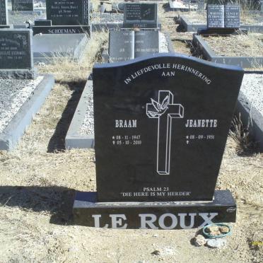 ROUX Braam, le 1947-2000 &amp; Jeanette 1957-
