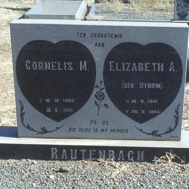 RAUTENBACH Cornelis M. 1906-1985 &amp; Elizabeth A. STORM 1916-1984