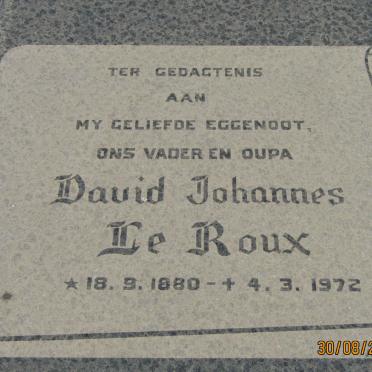ROUX David Johannes, le 1880-1972