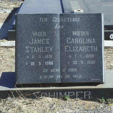SCHIMPER James Stanley 1891-1986 &amp; Carolina Elizabeth 1896-1982