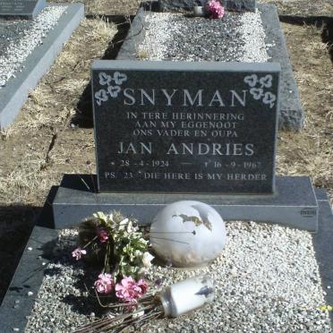 SNYMAN Jan Andries 1924-1967